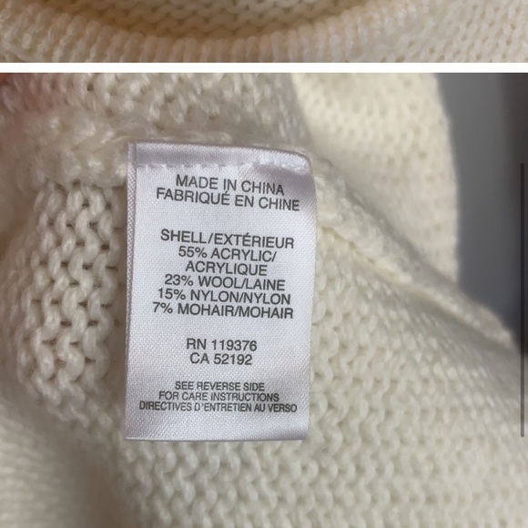 Helmet Lang Asymmetrical Wool Blend Cream Sweater - Picture 3 of 4